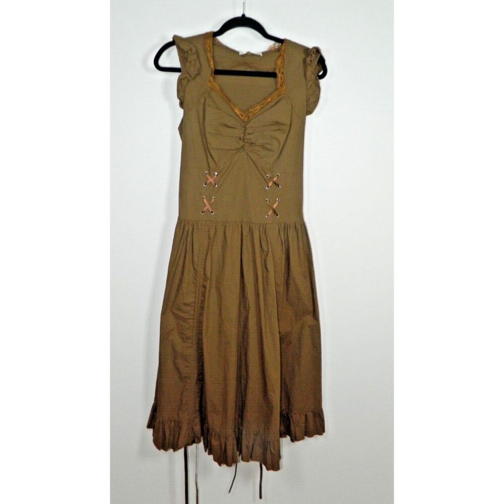 Belle Poque Dress‎ Large Brown Steampunk Goth Victorian Romantic Fairycore